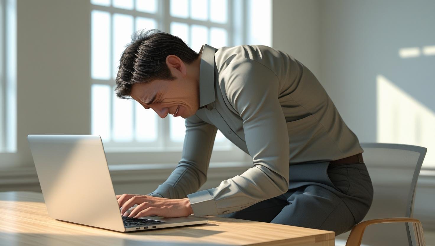  laptop back syndrome in young professionals